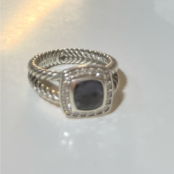 Petite Albion® Ring with Black Onyx and Pavé Diamonds - Picture 3 of 5